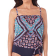 Image for Women's Printed Plaid Tankini Top,Navy