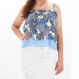 Image for Women's Double Layer Printed Top,Blue