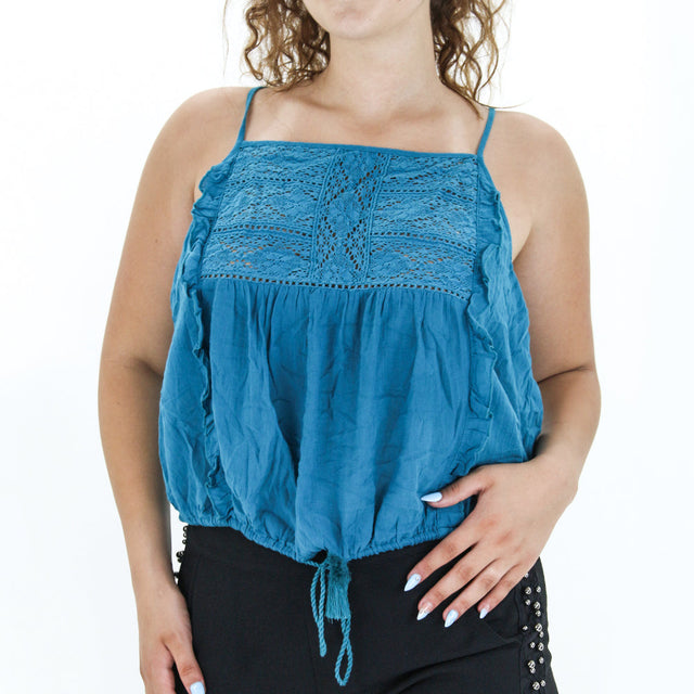 Image for Women's Crochet-Neck Top,Blue