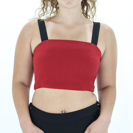 Image for Women's Square-Neck Cropped Top,Red