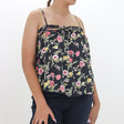 Image for Women's Floral Print Top,Black