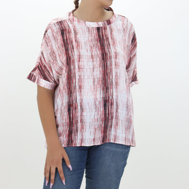 Image for Women's Plaid Printed Top,White