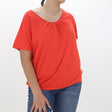 Image for Women's Plain Solid Top,Red Orange