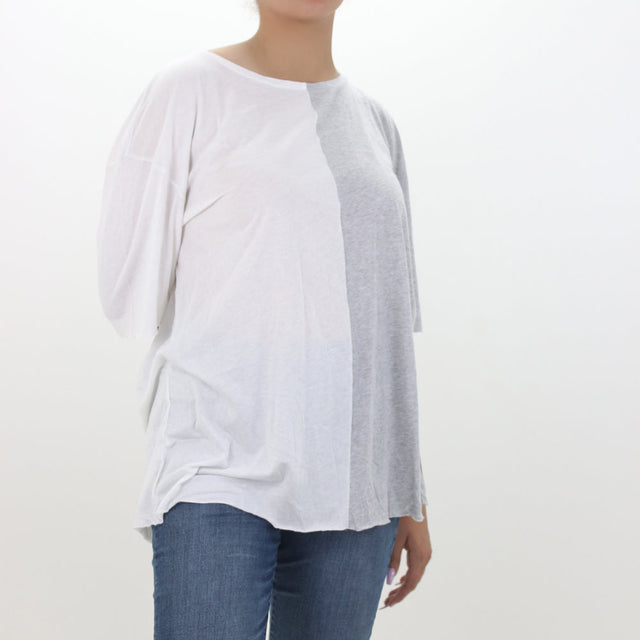 Image for Women's Color Block Top,White/Grey