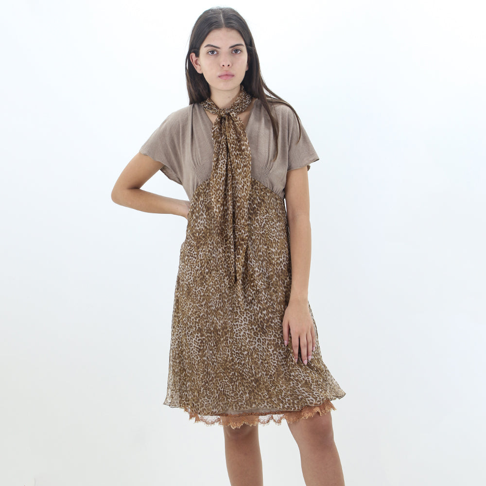 Image for Women's Printed Dress,Brown