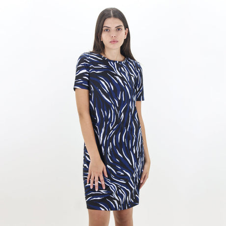 Image for Women's Printed Casual Dress,Navy/Black