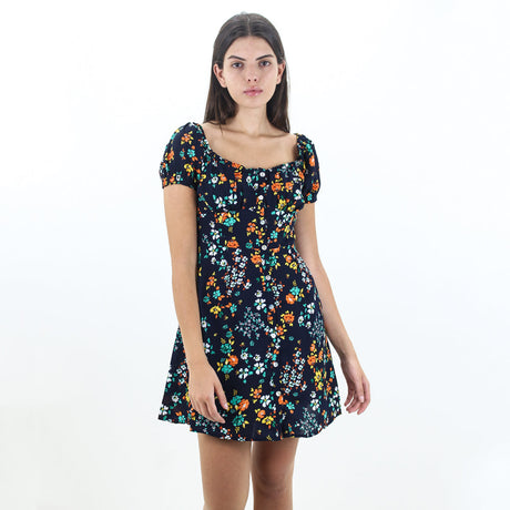 Image for Women's Floral Printed Dress,Navy