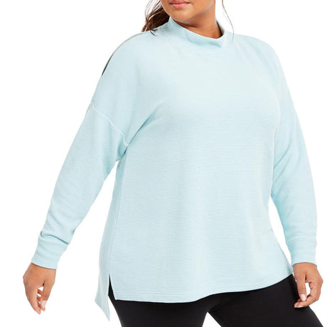 Image for Women's Cold-Shoulder Ribbed Sweater,Aqua