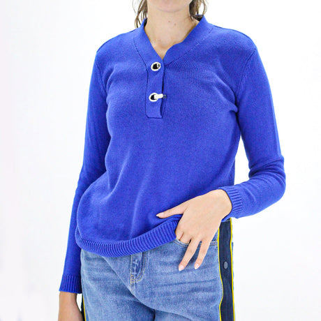 Image for Women's Ribbed Ring Sweaters,Indigo