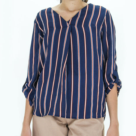 Image for Women's Striped Casual Top,Navy