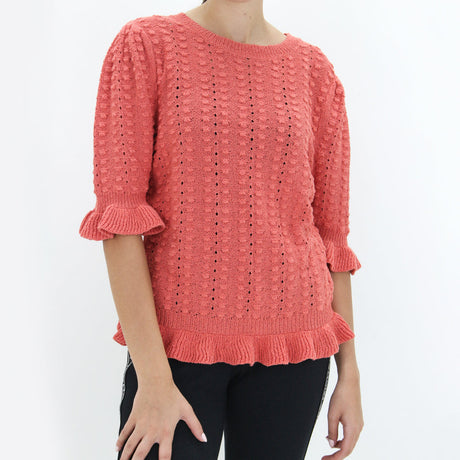Image for Women's Crochet Sweaters,Coral
