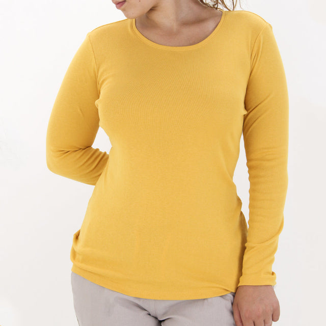 Image for Women's Cotton Long-Sleeve Top,Yellow