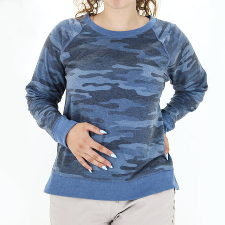 Image for Women's Camo-Print Sweater,Petrole