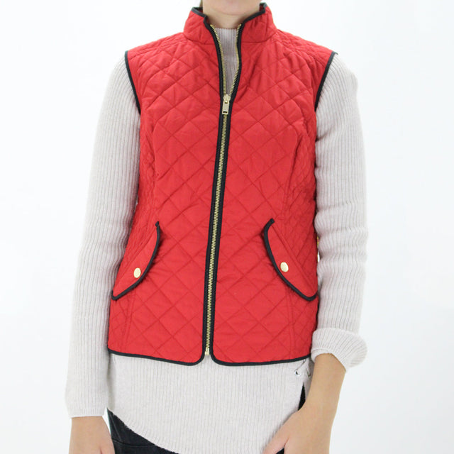 Image for Women's Quilted Stand-Collar Vest,Red