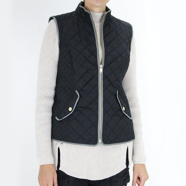 Image for Women's Quilted Stand-Collar Vest,Black