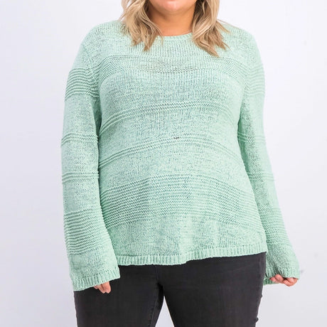 Image for Women's Crochet Pattern Pullover Sweater,Aqua