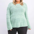 Image for Women's Crochet Pattern Pullover Sweater,Aqua