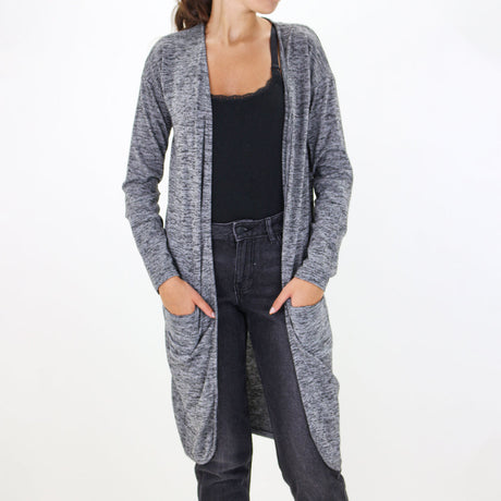 Image for Women's Open Front Long Cardigan,Dark Grey