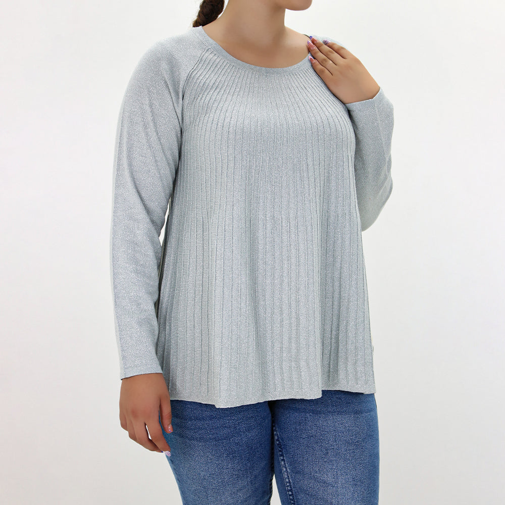 Silver top sweater women's