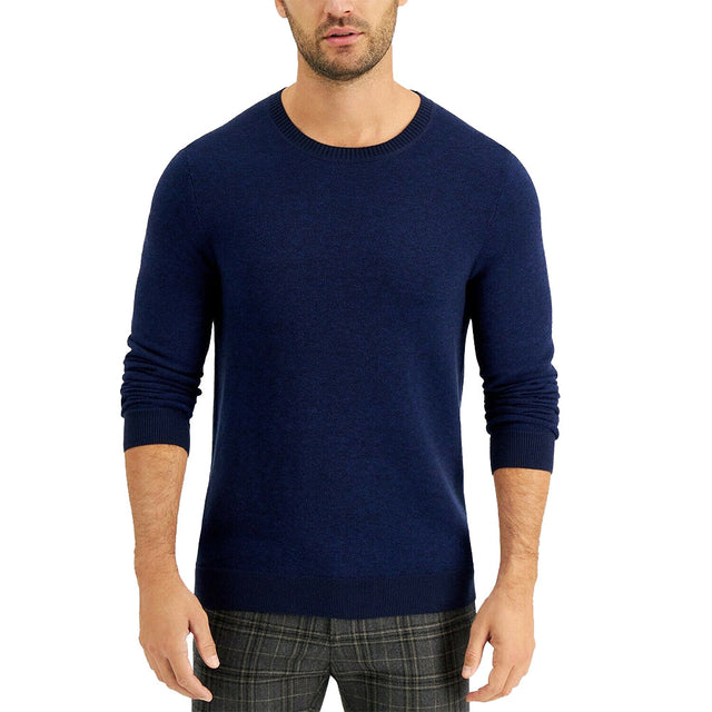 Image for Men's Crewneck Textured Sweater,Navy
