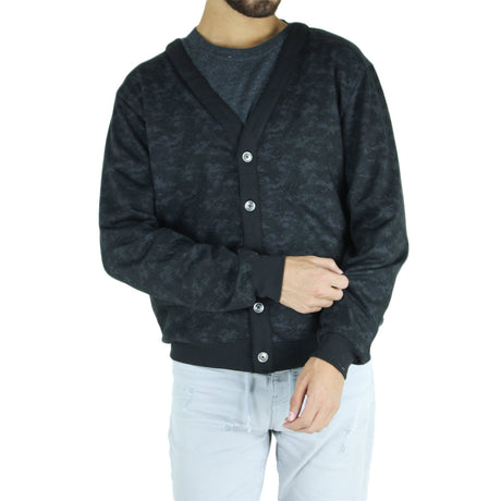 Image for Men's Textured V-Neck Cardigan,Black