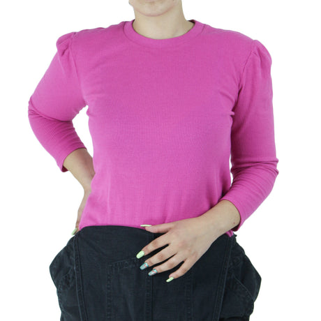Image for Women's Round Neck Cotton Sweater,Pink