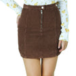 Image for Women's Corduroy Ribbed Mini Skirt,Brown