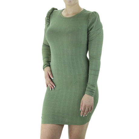 Image for Women's Ribbed Sheath Dress,Olive