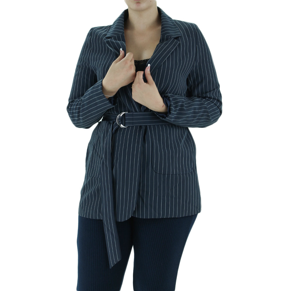 Image for Women's Striped Blazer,Navy