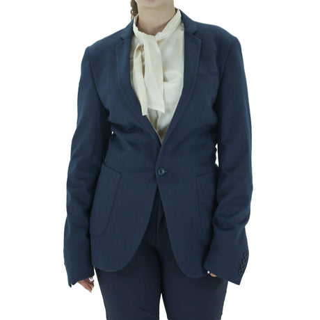 Image for Women's Plain Solid Blazer,Navy