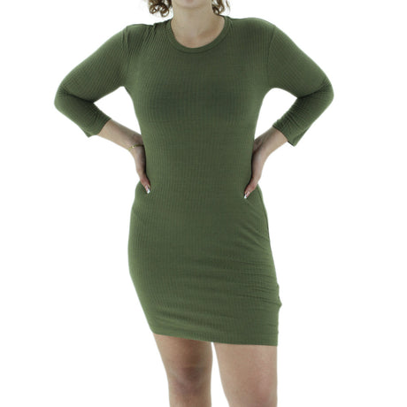 Image for Women's Ribbed Mini Dress,Olive
