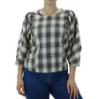 Image for Women's Plaid Casual Top.Brown/Beige