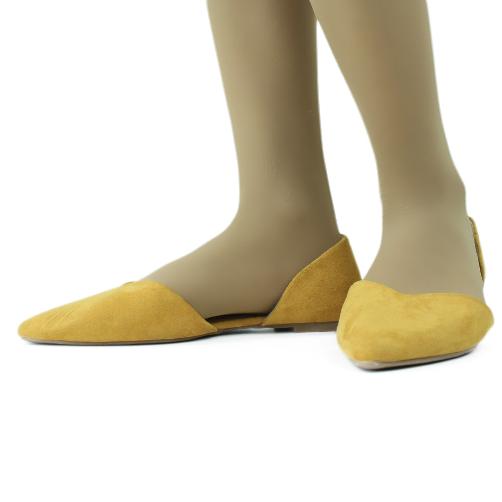 Image for Women's Faux Suede Plain Flat,Mustard