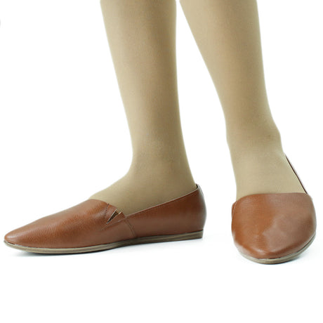 Image for Women's Faux Leather Pointed Toe Ballet Flat,Camel