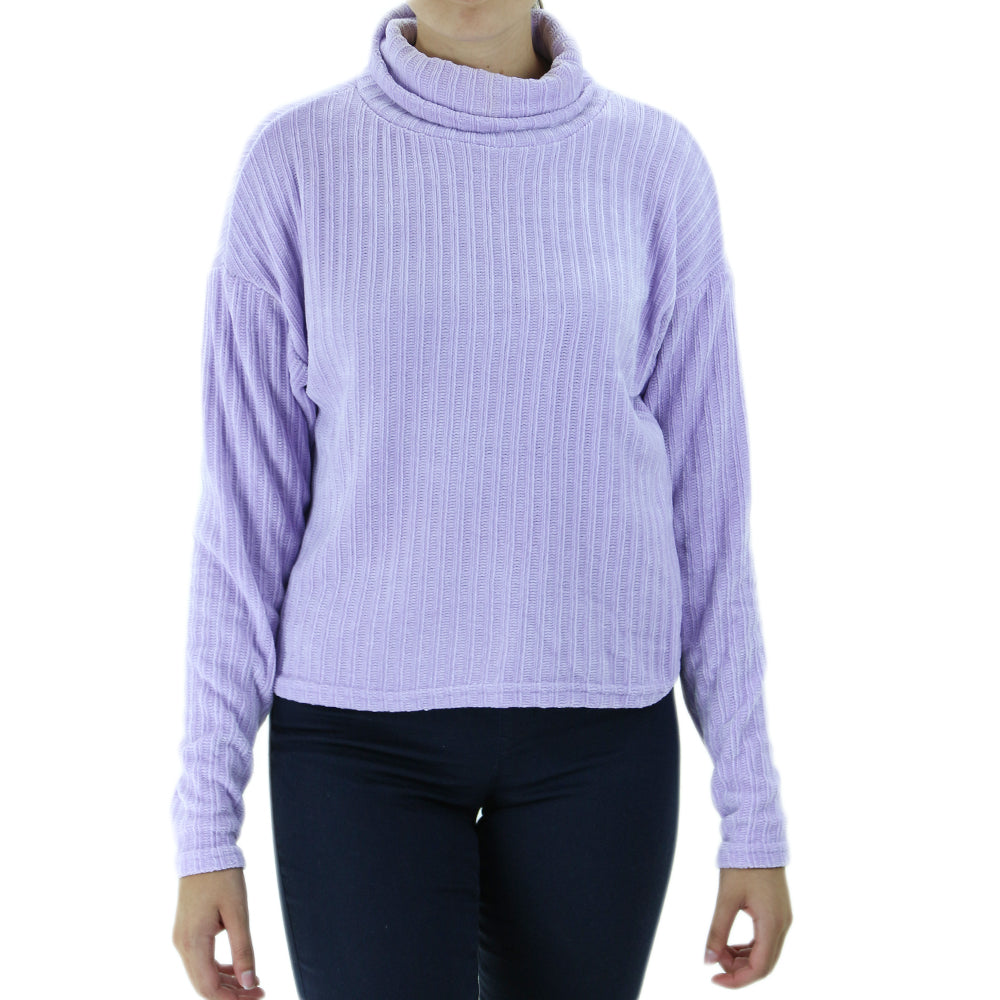 Image for Women's Turtle Neck Knitted Sweater,Purple