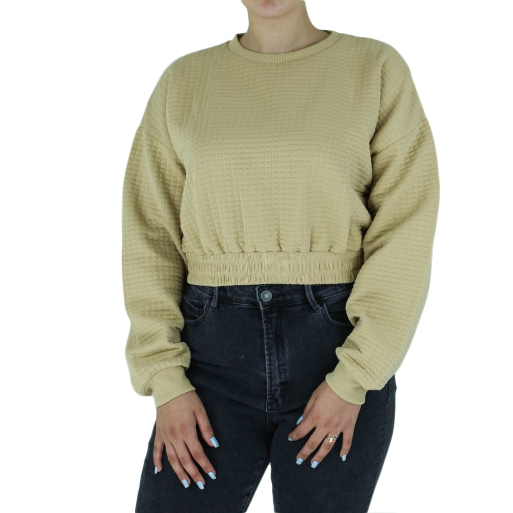 Image for Women's Elastic Waist Sweaters,Beige