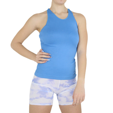 Image for Women's Stretch Criss Cross Back Sport Top,Blue