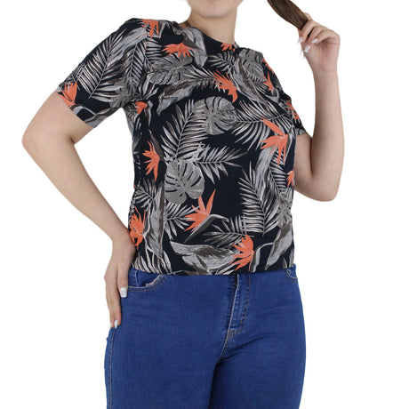Image for Women's Printed Top,Black