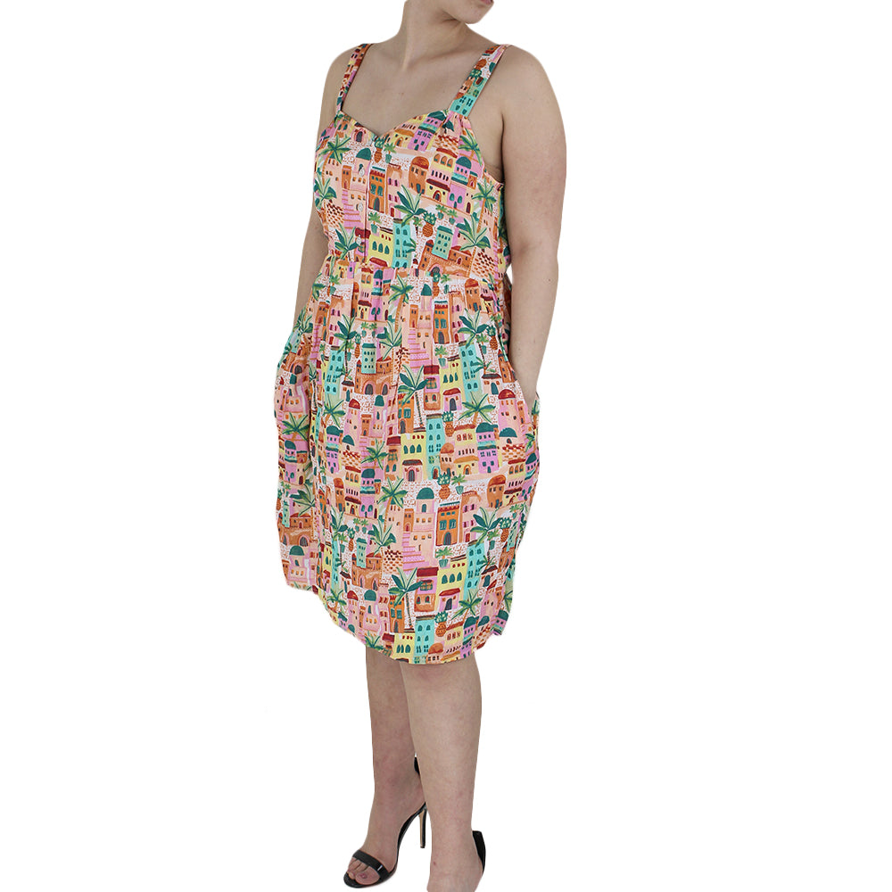 Image for Women's Printed Midi Dress With Pockets,Multi