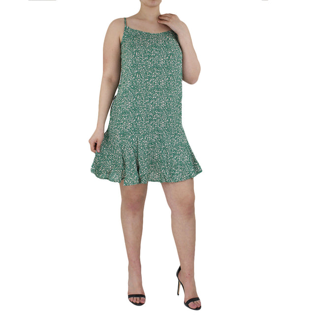 Image for Women's Spaghetti Strap Printed Dress,Green