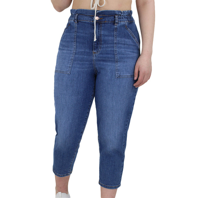 Image for Women's Denim Crop Pant,Dark Blue