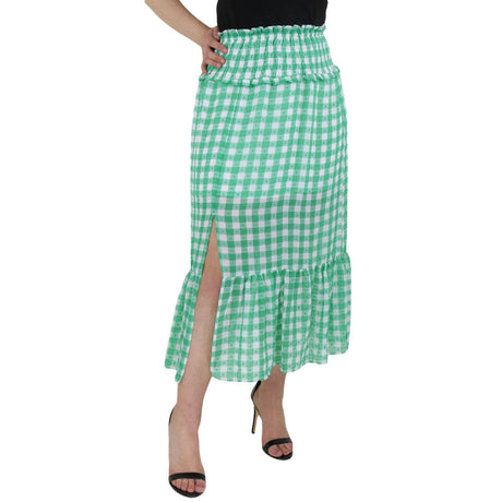 Image for Women's Plaid Midi Skirt,Green