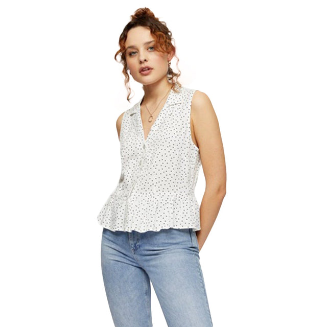 Image for Women's Peplum Sleeveless Shirt,White