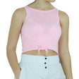 Image for Women's Tie Front Crop Top,Pink