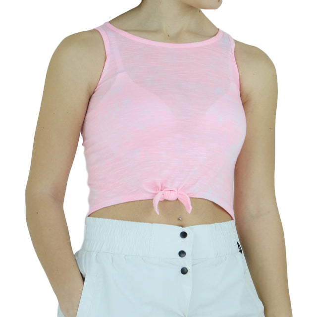 Image for Women's Tie Front Crop Top,Pink