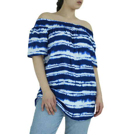 Image for Women's Printed Top,Navy/White