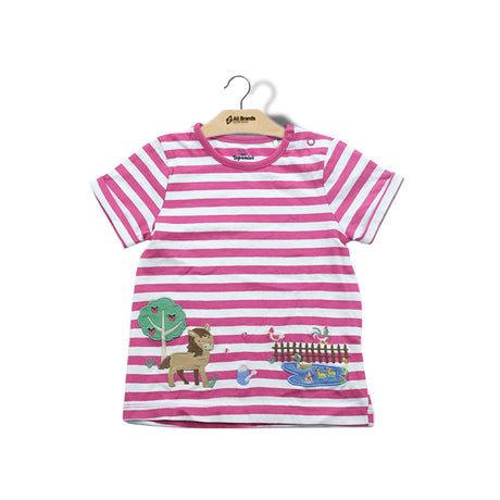 Image for Kid's Girl Striped Top,White/Pink