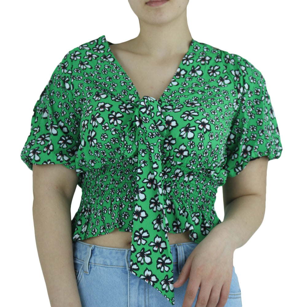 Image for Women's Floral Crop Top,Green