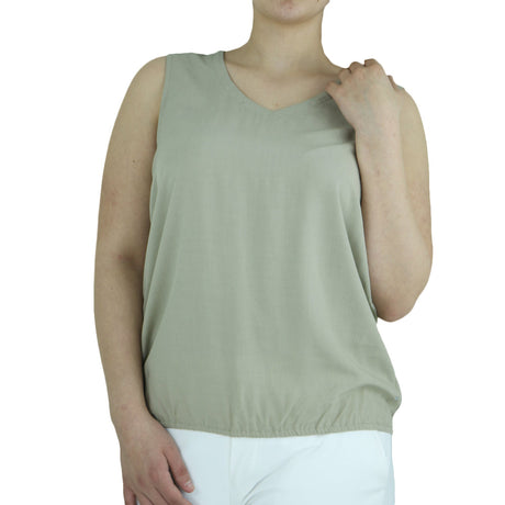 Image for Women's Plain V- Neck Casual Top,Camel