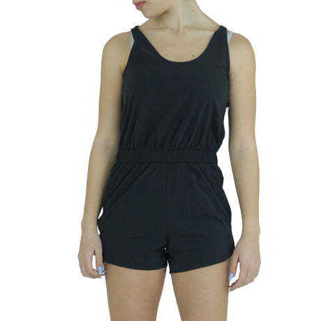 Image for Women's Plain  Nylon JumpSuit,Black 